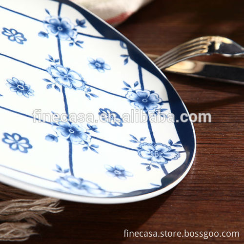 8 Inches Elegant Ceramic Pie Plate set of Blue Dream
